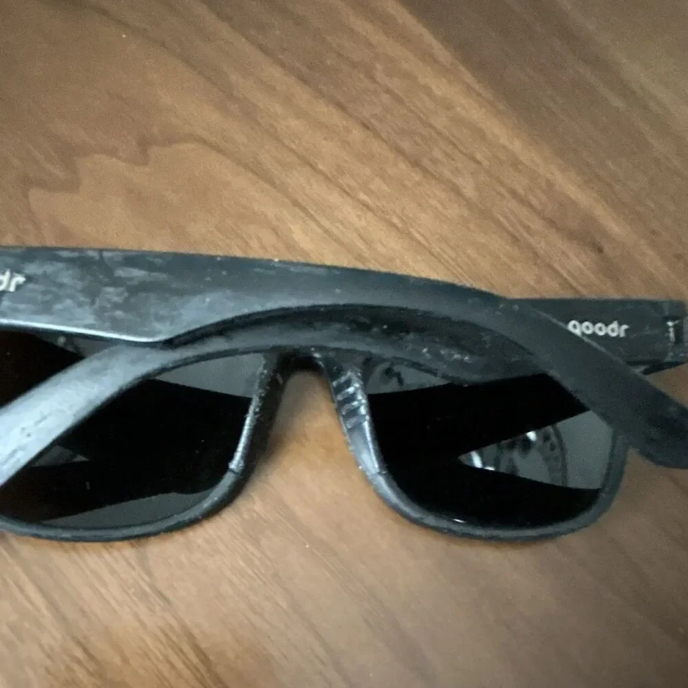 goodr Hooked on Onyx Square Sunglasses, Black Frame with Black Lenses